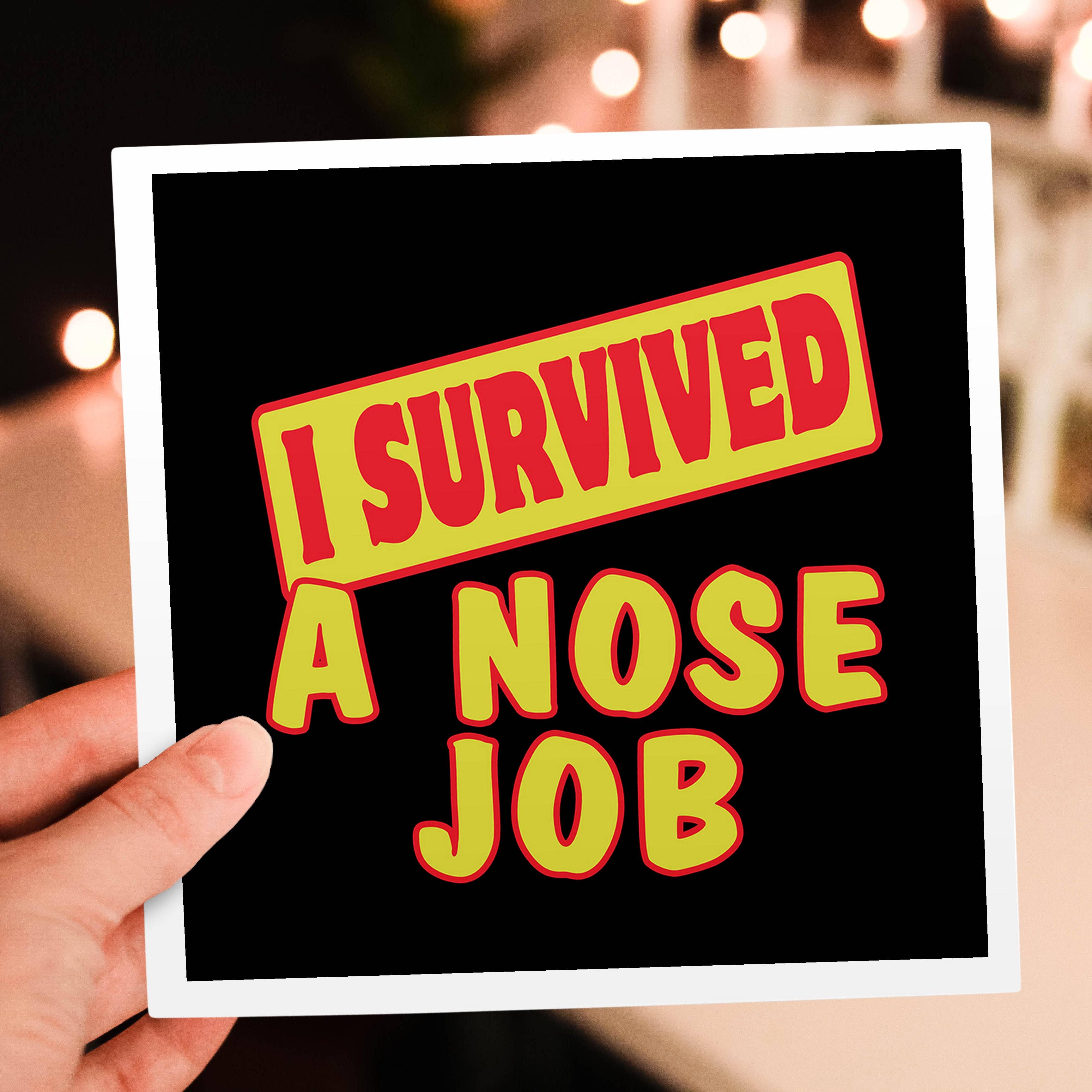 3dRose - Wholesale Everyday Greeting Card - 3dRose, I Survived A Nose Job Survial Pride And Humor Design, Greeting Card5