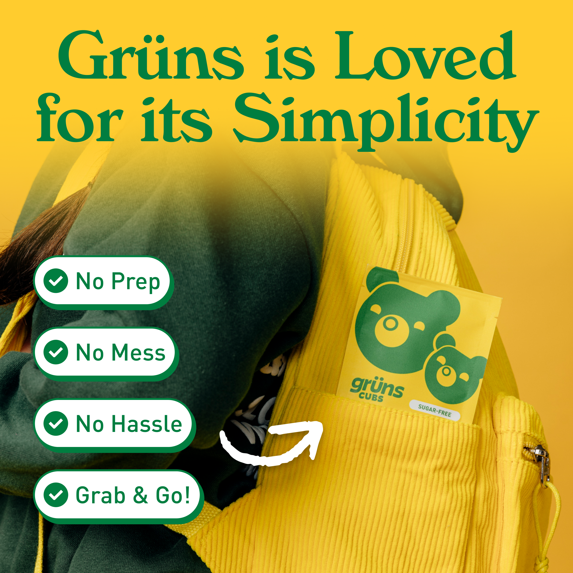 Grüns - Wholesale Oral Supplement/Vitamin - Grüns Kids Sugar Free Superfood Greens Gummies, 3 Servings3