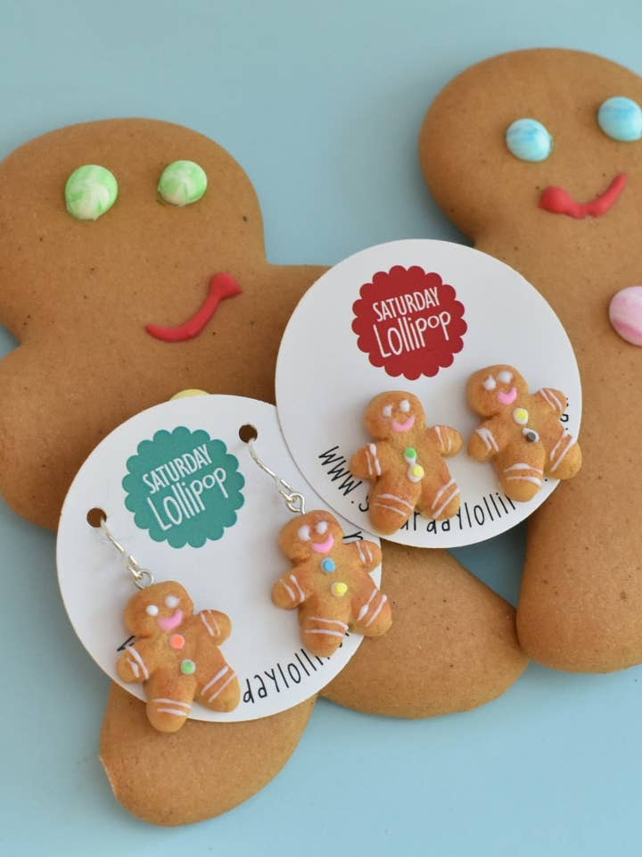 Gingerbread earrings for wholesale by Saturday Lollipop