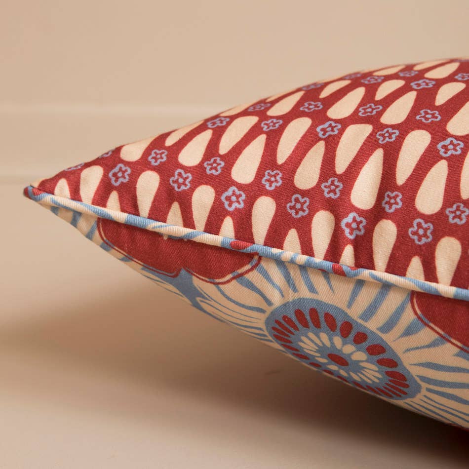 Mahe Homeware - Wholesale Throw/Decorative Pillow - Blue Pop Floral Cushion 40x608