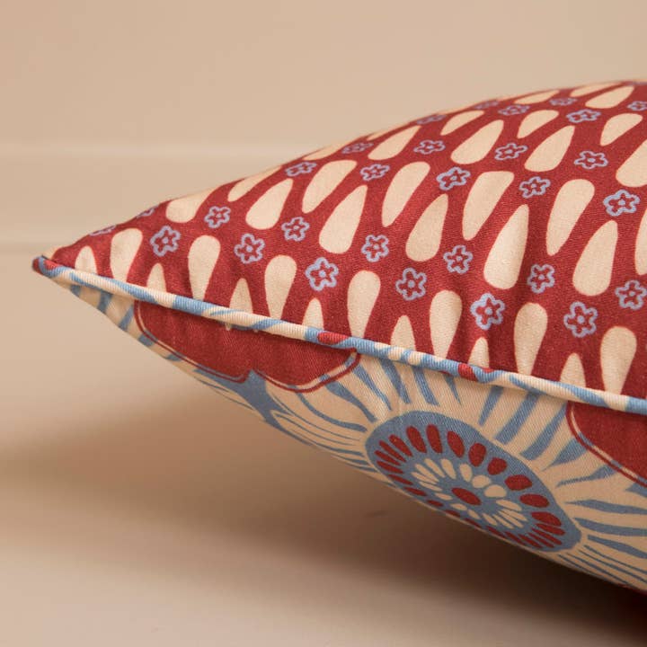 Mahe Homeware - Wholesale Throw/Decorative Pillow - Blue Pop Floral Cushion 40x608