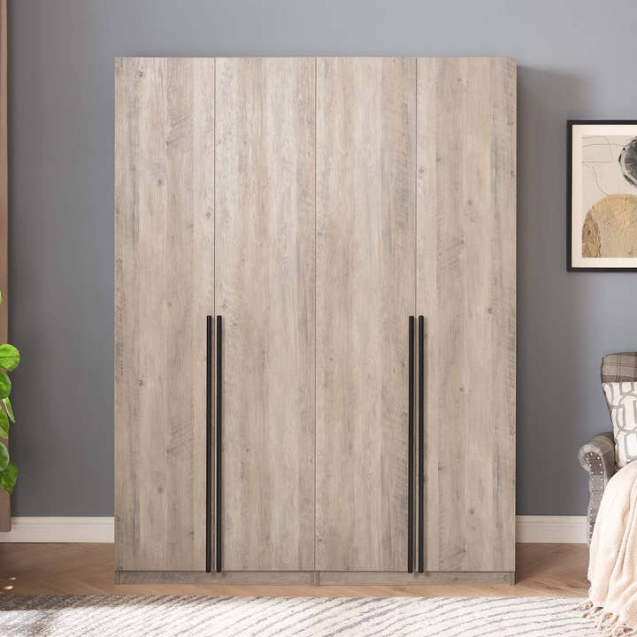 Genoa Modern 2-Piece Freestanding Wardrobe - Rustic Grey for wholesale by ReForm Creative Home