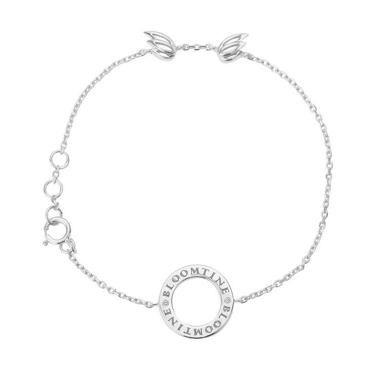 Mini Halo Wings™ Diamond Sterling Silver Angel Bracelet for wholesale by BLOOMTINE | Earth Angel HQ