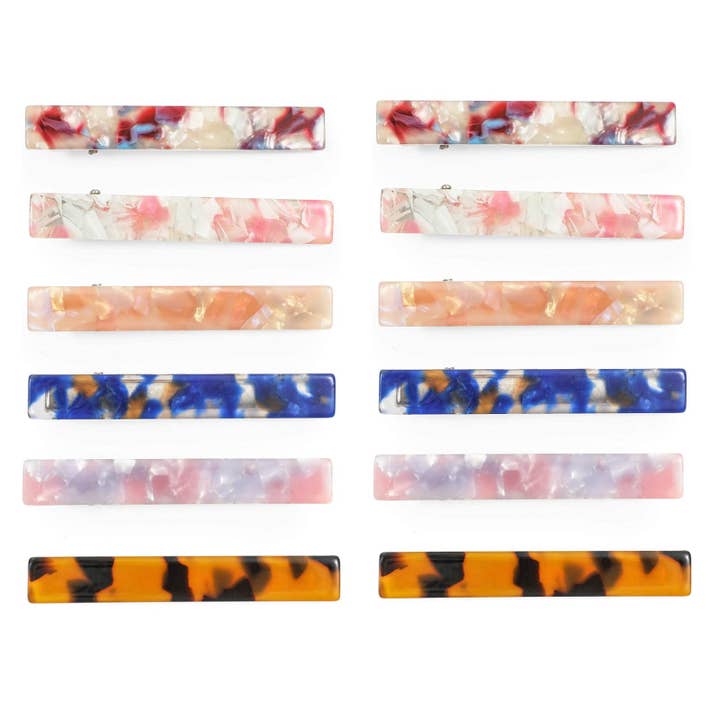 Resin Acetate Long Barrettes Hair Accessories Womens Girls for wholesale by Mavi Bandz