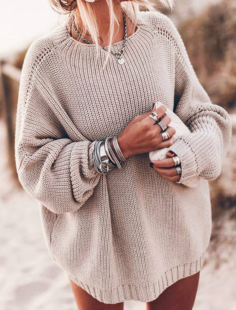 Masyal - Wholesale Knit Sweater - Women's - Relaxed Fit Cable Knit Sweater9