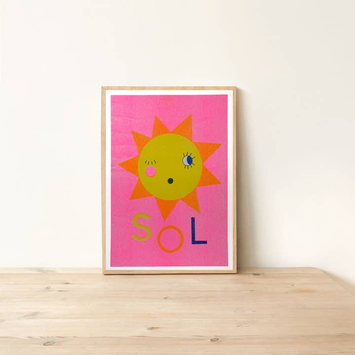 Sol Risograf Print for engroshandel hos House of Clouds