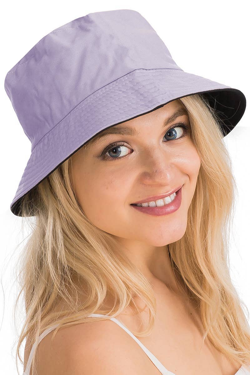 Cap Zone - Vente Bob – unisexe - Chapeau seau en coton uni réversible à fond noir11