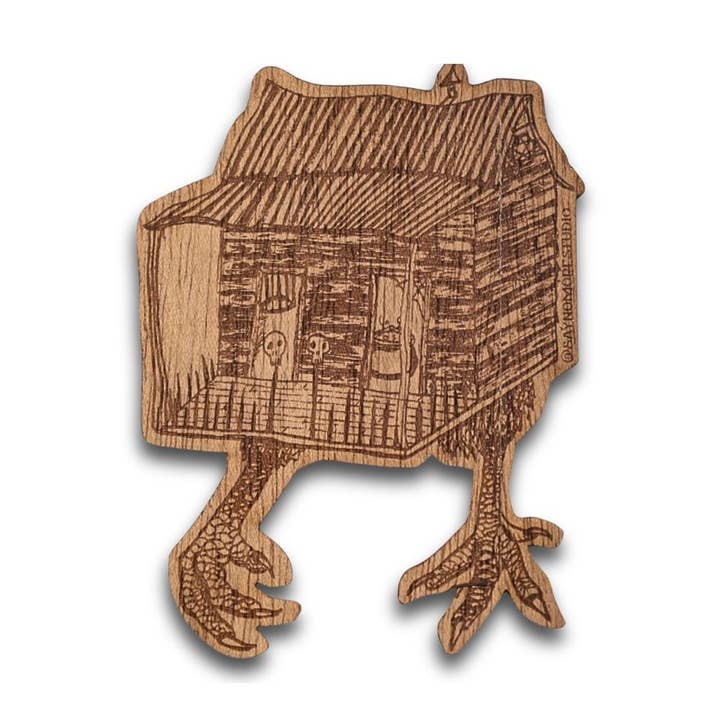 Baba Yaga's Hut Sticker - Milieuvriendelijke Houten Sticker voor wholesale door SayNoMore