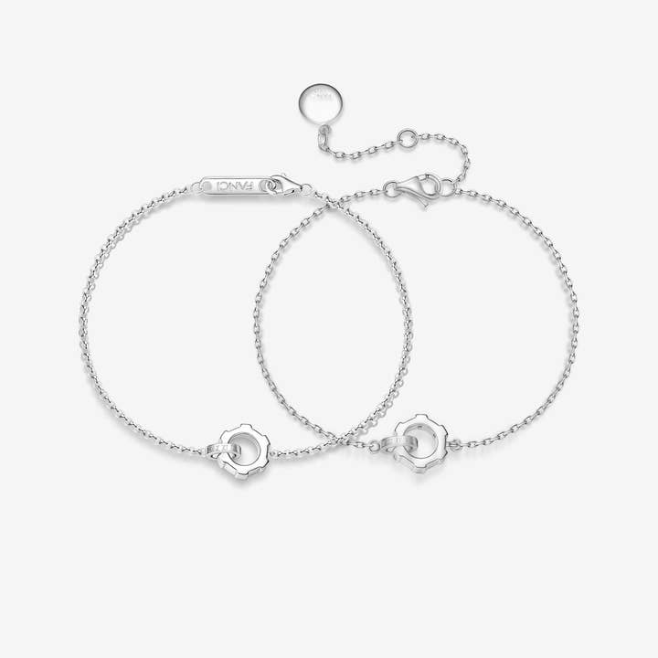 "Infinite Time Lock" Couples Promise Sterling Silver Bracelet for wholesale by Fanci Me Jewelry