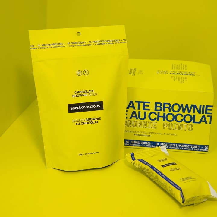 Chokolade Brownie BITES for engroshandel hos Snack Conscious