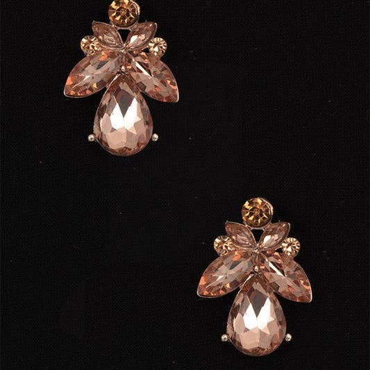 Andrea Bijoux - Vente Boucles d'oreilles pendantes - BOUCLE D'OREILLE SEMI-FLORALE EN CRISTAL5