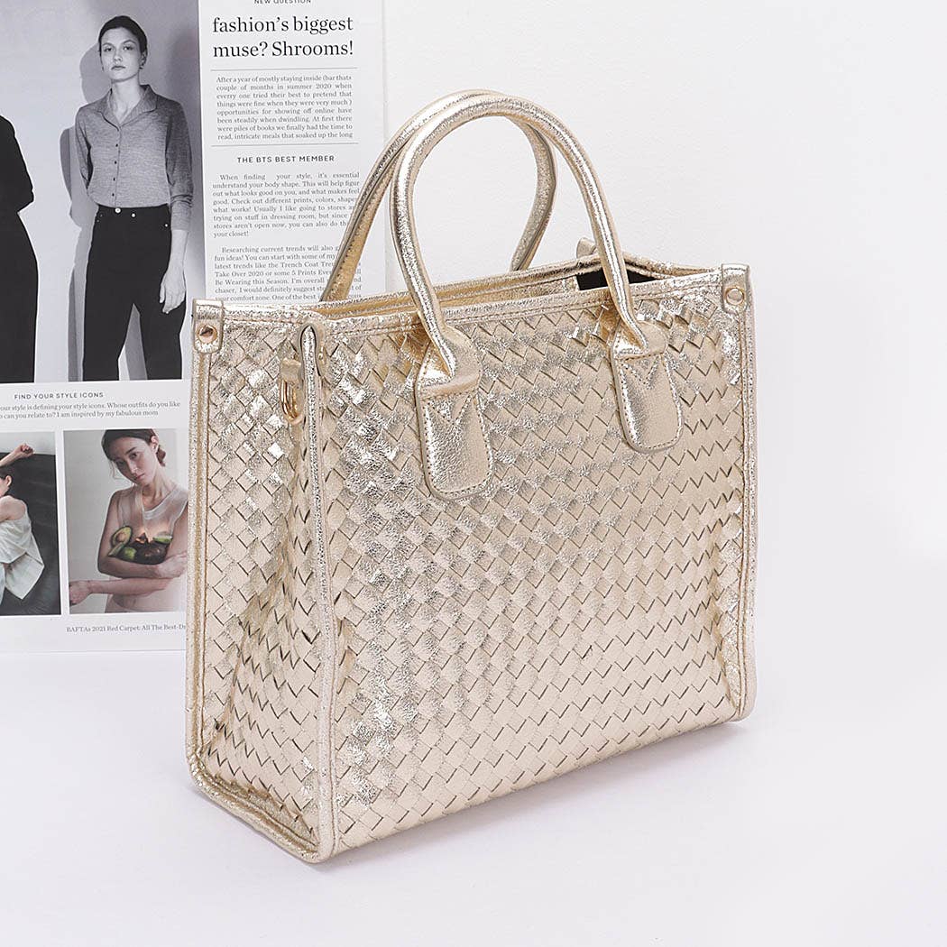 3AM BY H&D ACCESSORIES - Wholesale Draagtas - Dames - Metalen gevlochten shopper tas2