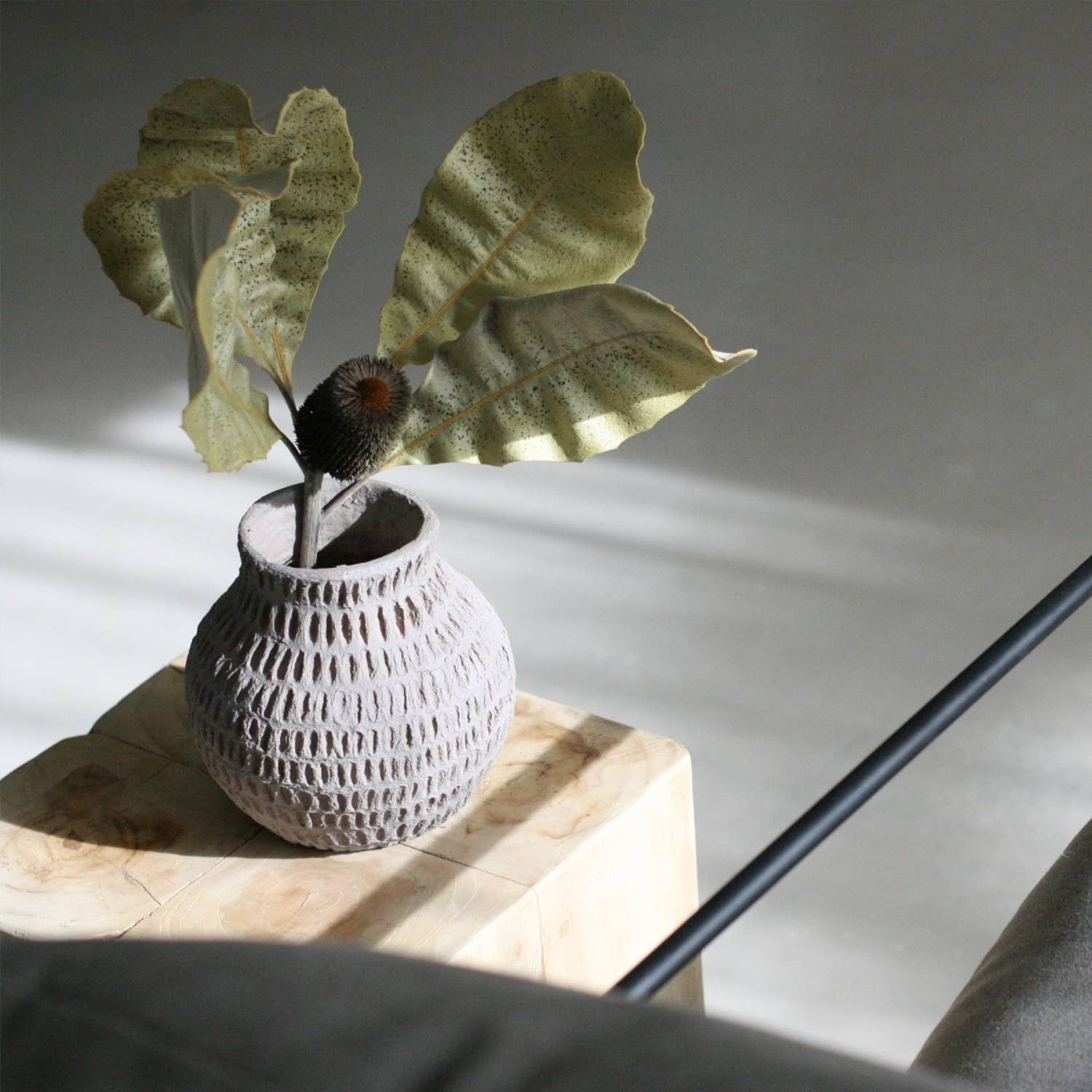 Matteurs - Wholesale Vase - Cotton Stone Vase Round - Dash 18cm6