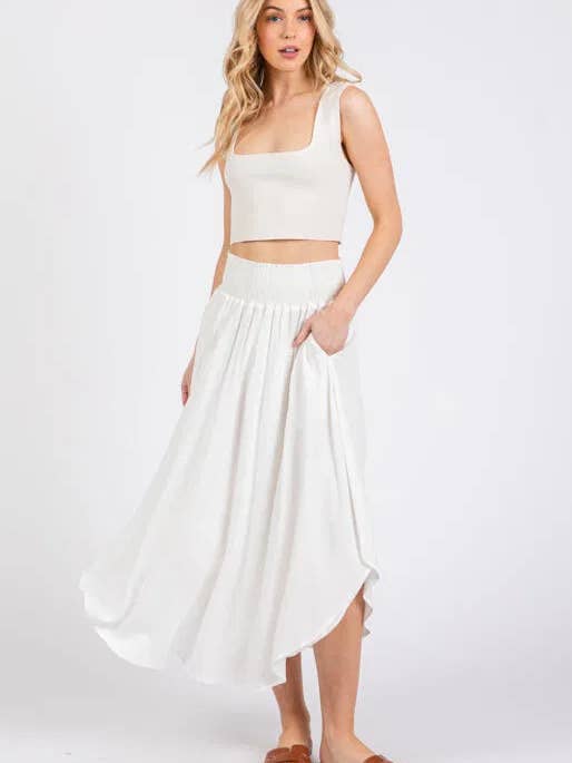 Midi Skirt With Lining - VNS16762-L for wholesale by Final Touch