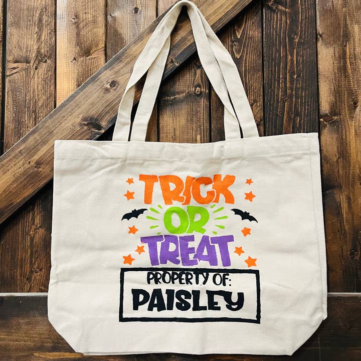 Bolsa de Lona Personalizada para Truco o Trato P03010 para venta al por mayor de Paisley Grace Makery