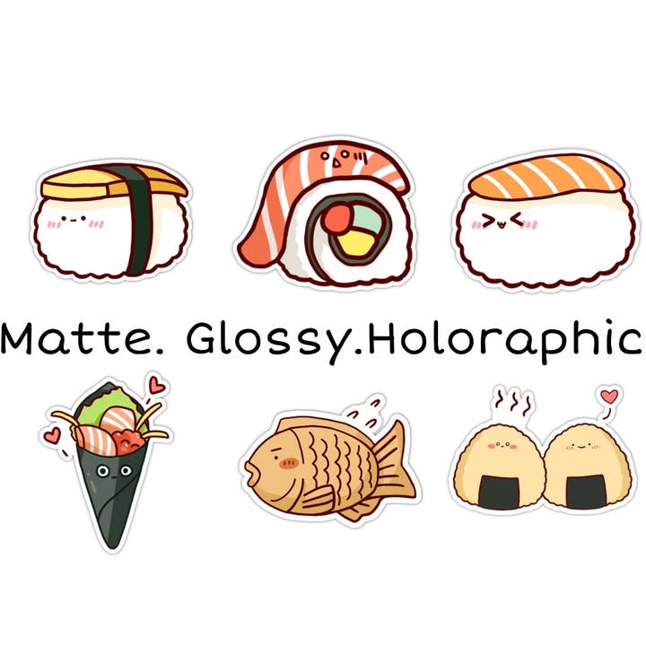 Adhesivo de sushi kawaii, Taiyaki, calcomanía de comida japonesa asiática para venta al por mayor de CutenessOverloaded1