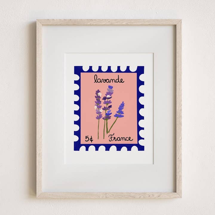 Vintage Lavender Stamp Giclée Art Print for wholesale by Neptune Paper