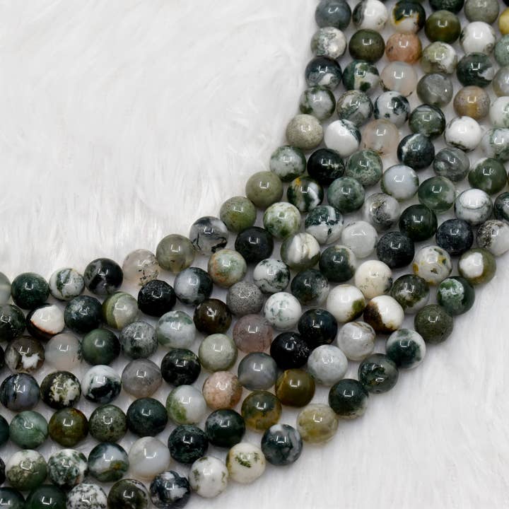 Soothing Crystals - Vendita all'ingrosso Perline - Perle di Gioielli in Cristallo | Agata Albero | Perle di Pietre Preziose Curative