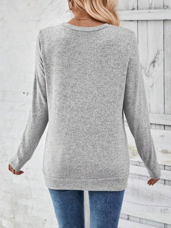 Lily Clothing - Wholesale Shirt - Women's - SOLID COLOR LONG-SLEEVED CUT-OUT CASUAL SHIRT