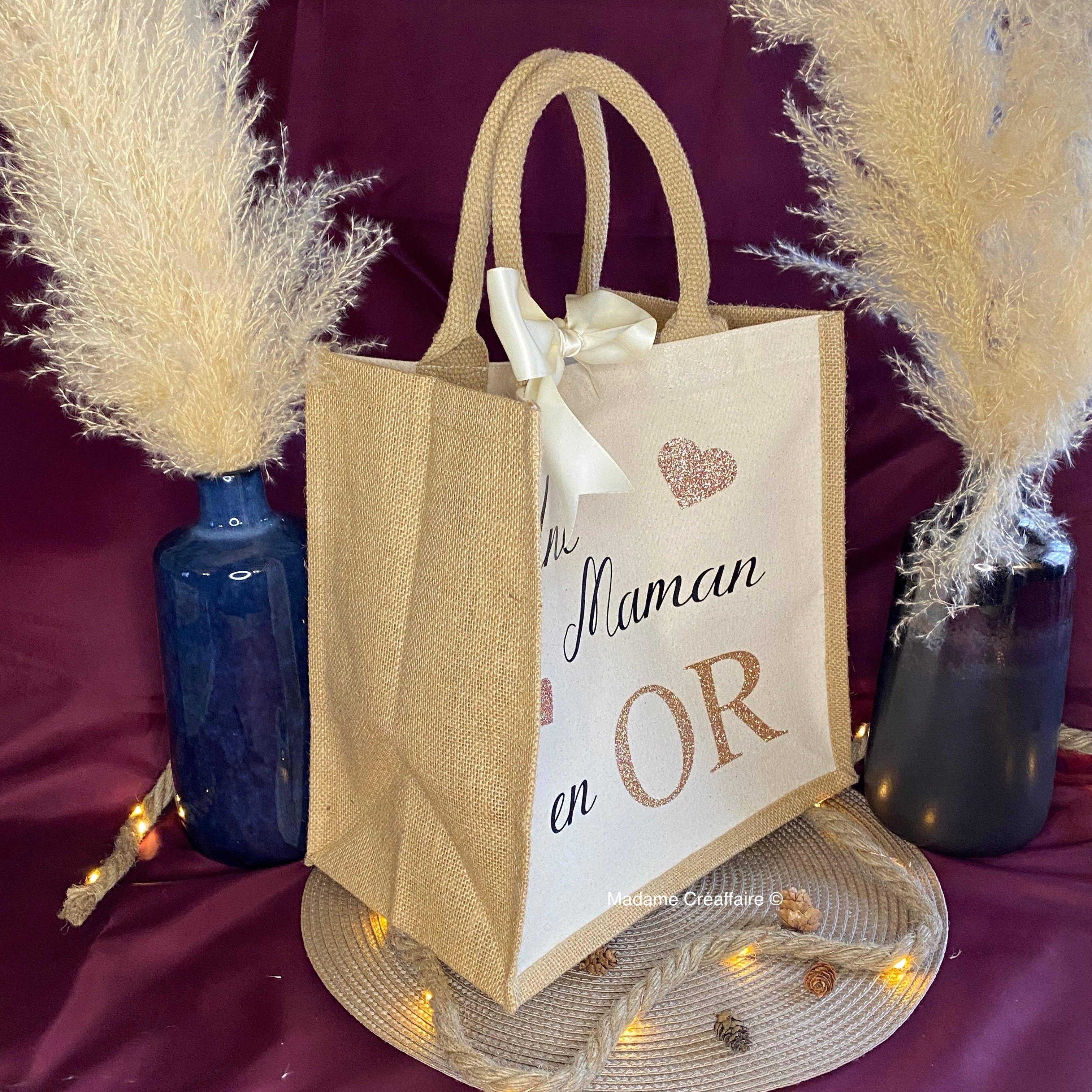 Madame Créaffaire – Großhandel Tragetasche – Damen – Tasche „Une... en OR“ aus Jute und Baumwolle3