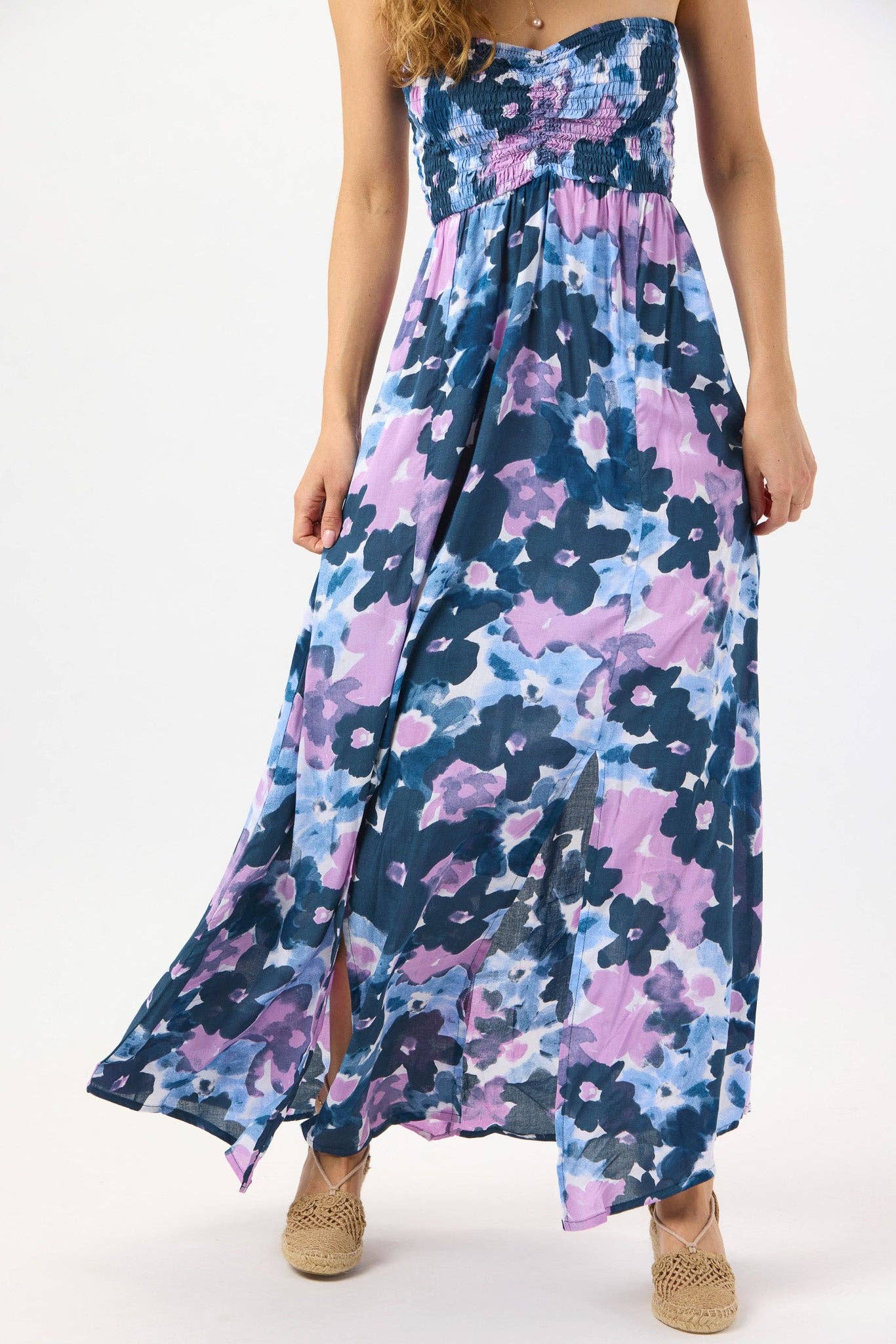 Watercolor Dreams Navy Emilia Maxi Dress for wholesale on Faire5