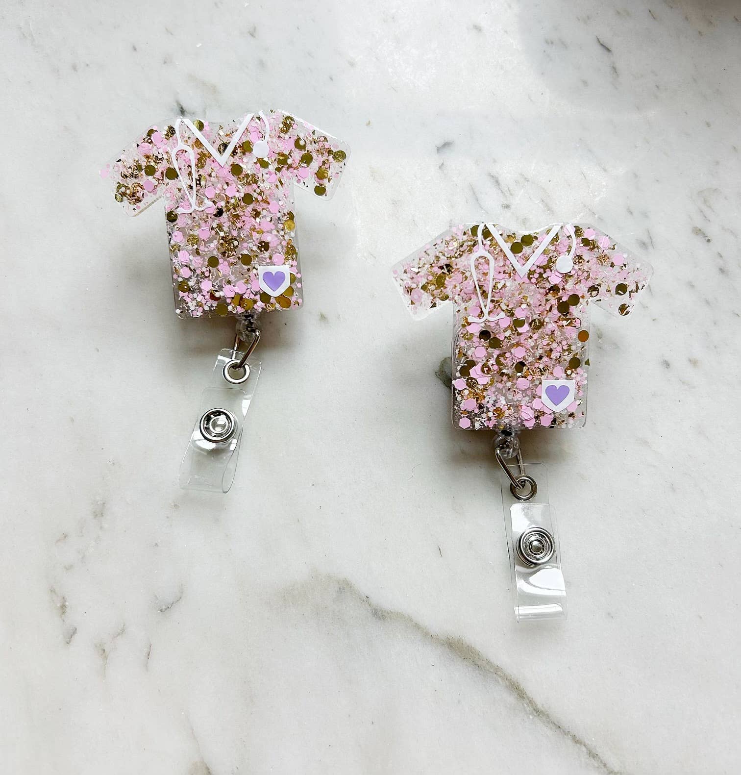 Lanyard Lovebirds - Wholesale Badge Accessory - Women's - Glitter Badge Reel: Nurse Scrubs (NEW color)1