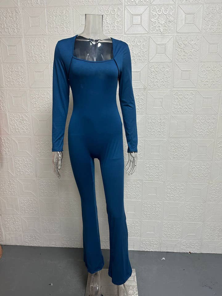 Lily Clothing - Wholesale Jumpsuit - Women's - Lift hip square neck wide leg high jump jumpsuit15