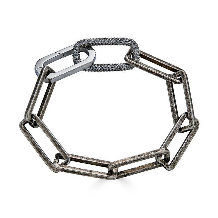 Silver Chunky Rektangel Paperclip Armband för wholesale av Loni Paul Jewelry