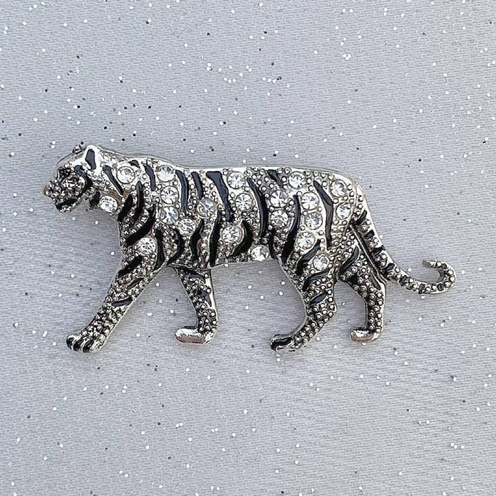 Tiger Brooch Silver Brooch for wholesale by QueenMee Accessories