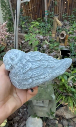 Backyard Stone Art - Wholesale Outdoor Ornament/Decor - Adorable Concrete Puffy Chubby Bird Statue Figurine3