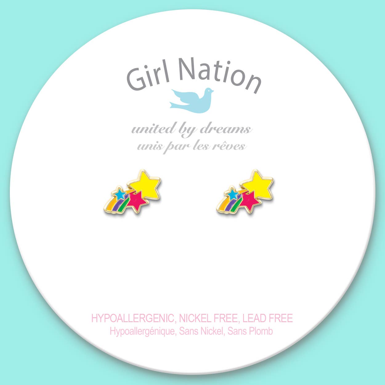 Girl Nation - Wholesale Earrings - Kids - Shooting Stars Cutie Stud Earrings1