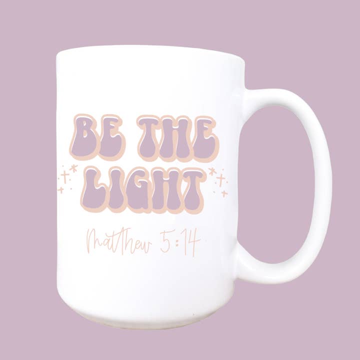 15oz Be the light ceramic coffee mug, Christian mug for wholesale by Mug and Mini