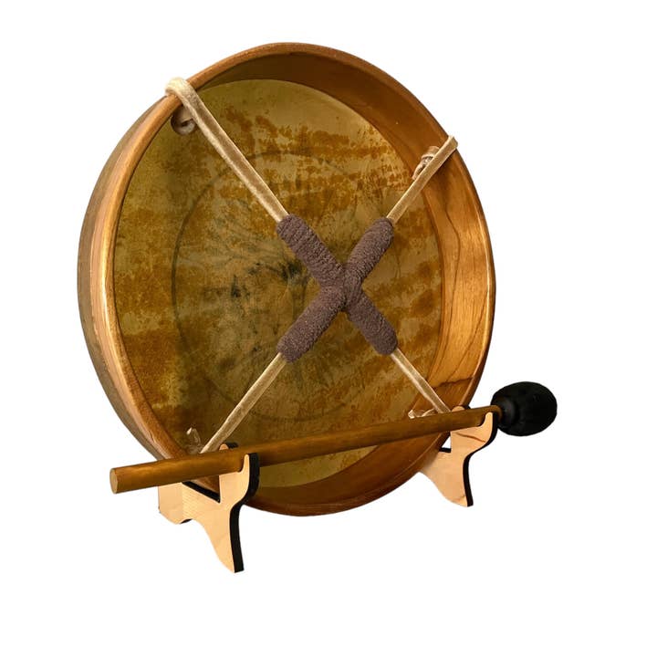 inRhythm - Wholesale Beeldje/beeldhouwwerk - Tree of Life sjamanendrum met standaard en draagtas (optioneel)1