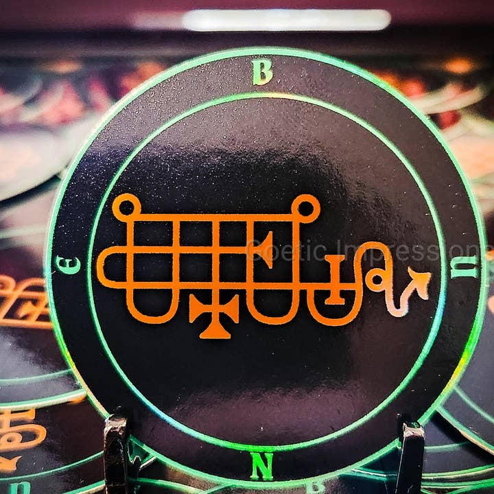 Autocollant holographique Bune Sigil pour la vente par Goetic Impressions