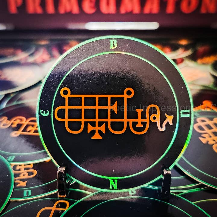 Bune Sigil Holographic Sticker for wholesale by Goetic Impressions