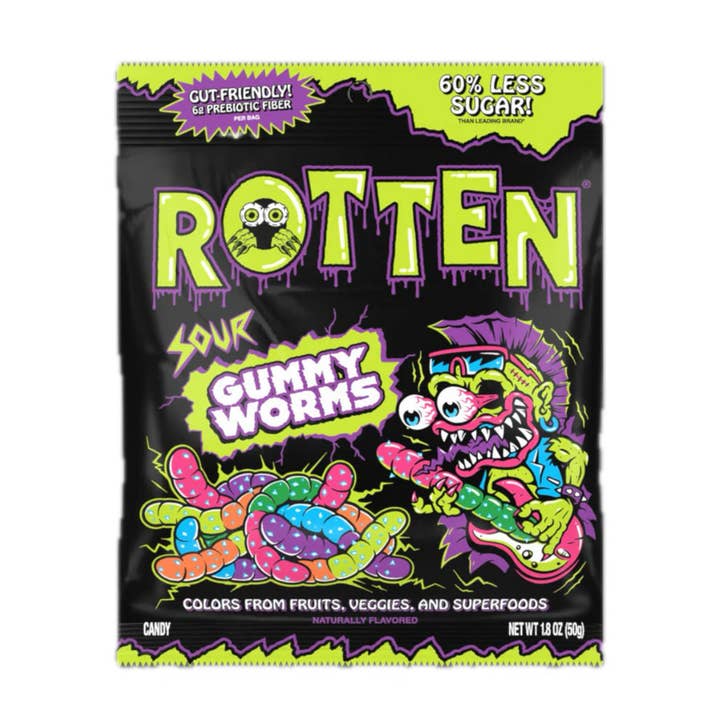 Rotten Sour Gummy Worms 1.8oz - 8ct for wholesale by I Got Your Candy