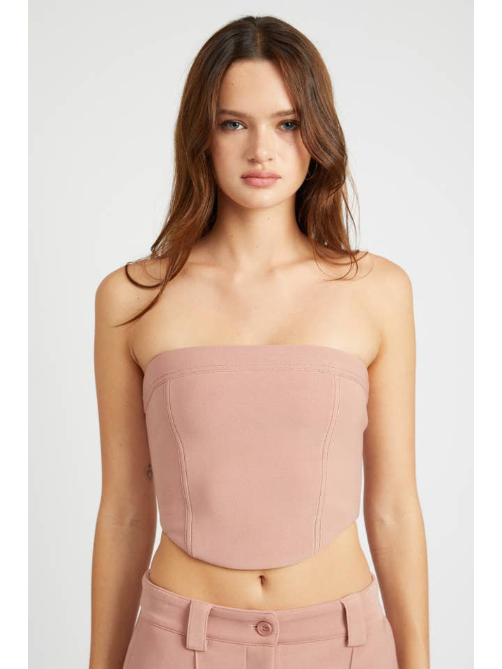 TERRACOTTA BACK LACE UP TUBE TOP for wholesale on Faire