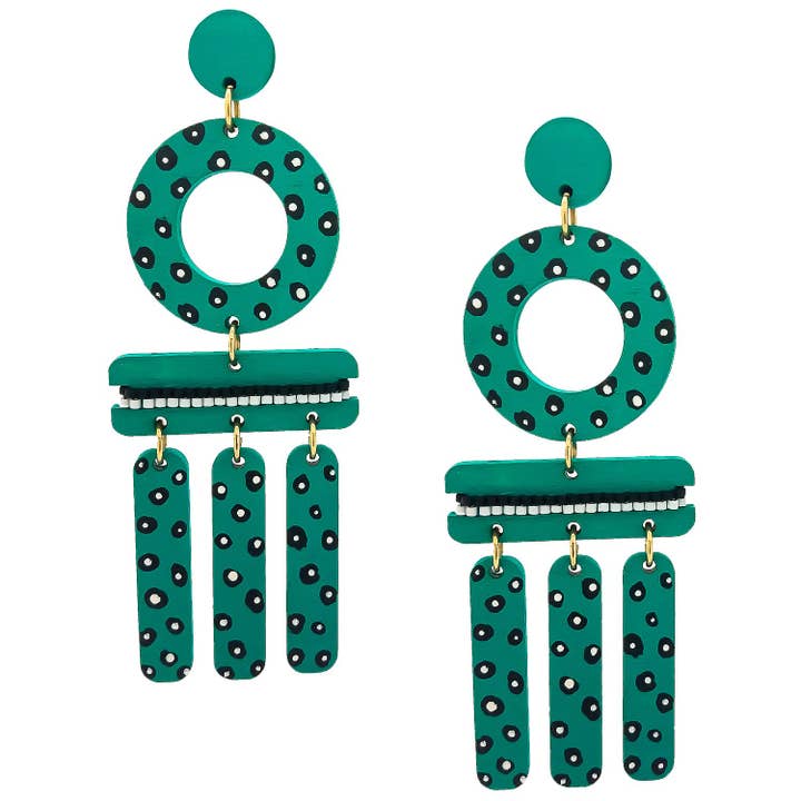 Wind Chime Earrings | Aqua (light weight) for wholesale by SCOTCHBONNET!