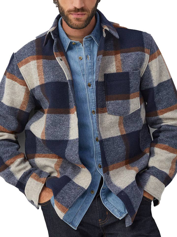 MEN'S PLAID SHAKET W PATCH POCKET for wholesale by Silver Jeans