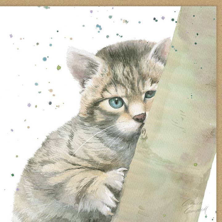 Schotse wilde kat blanco wenskaart voor wholesale door The Arty Penguin