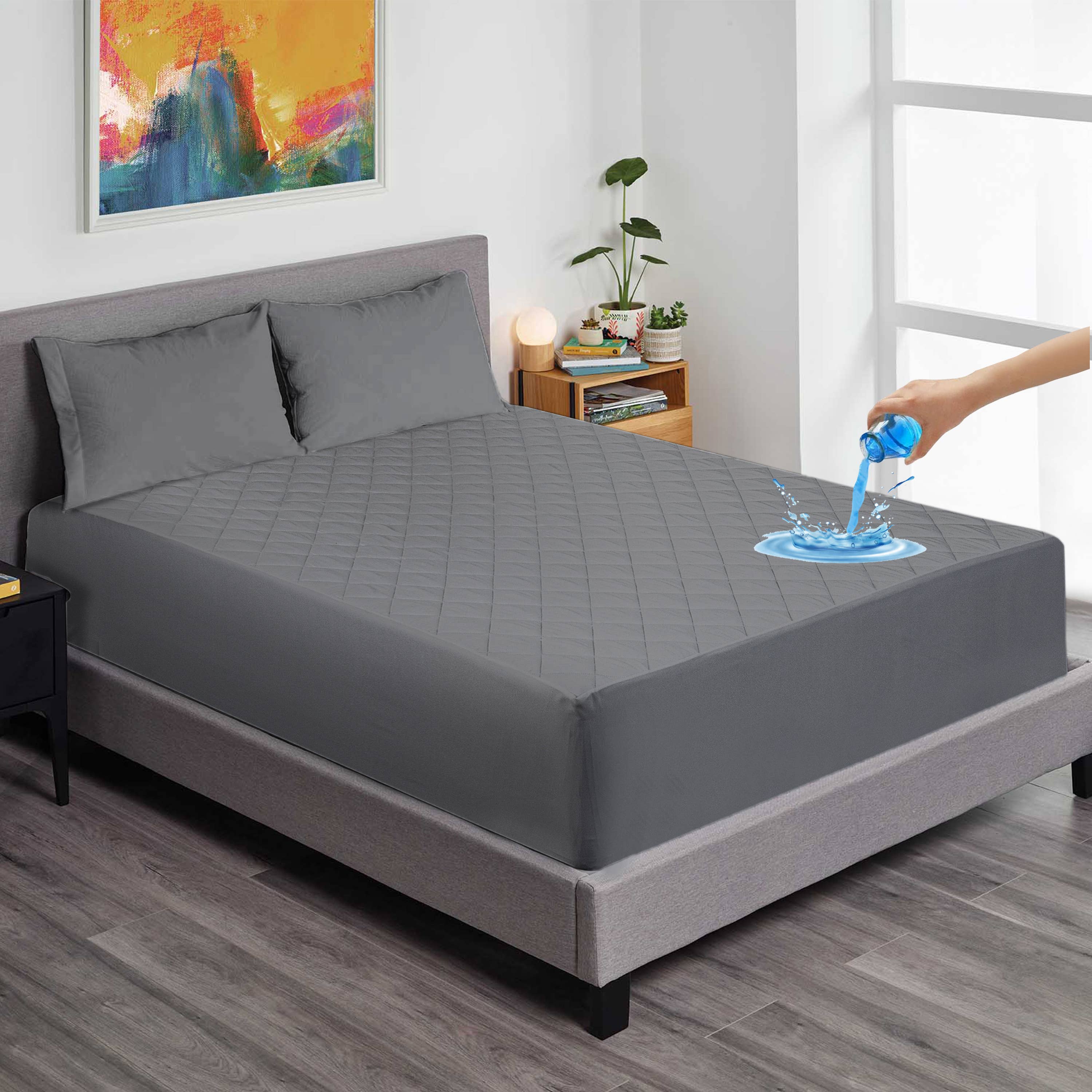 Qatan - Wholesale Mattress Pad/Protector - Quilted Fitted Waterproof Mattress Protector-Deep Pocket 18"1