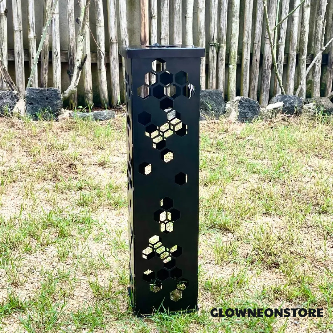 Glow Neon - Wholesale Outdoor Ornament/Decor - Garden Column Beehive Steel Metal Outdoor Decor Yard Art0