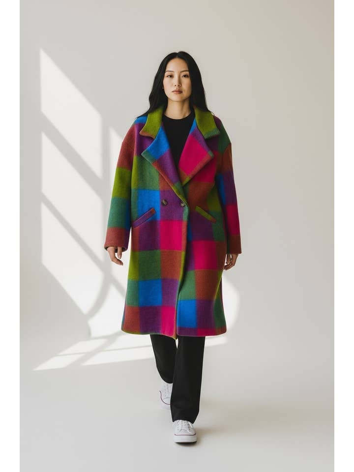 la maison des fibres naturelles - Wholesale Coat - Women's - Plaid coat 60705+size MADE IN ITALY15