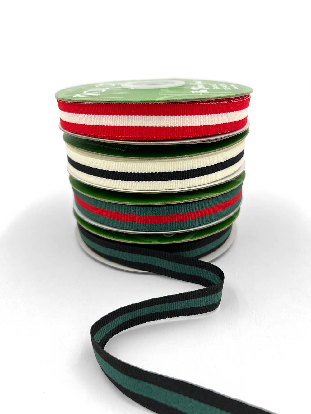 May Arts Ribbon - Wholesale Ribbon – Gift wrapping - 5/8" Pink & Red Woven Modern Stripe Grosgrain Ribbon1