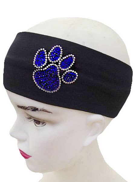 Cotton Royal Blue Paw Bling Head Band for wholesale by Cap Zone