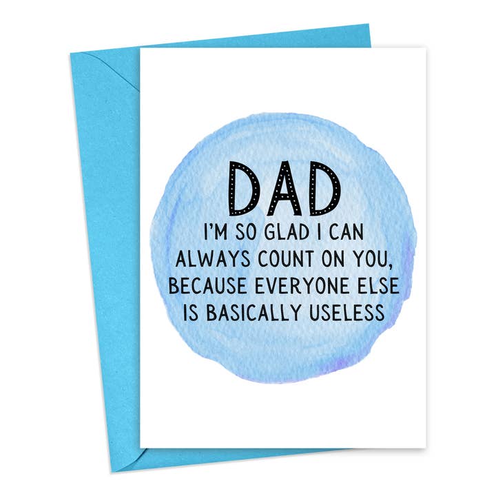 Funny Fathers Day Card Sassy Dad Gifts Trendy Greeting Cards for wholesale by R is for Robo