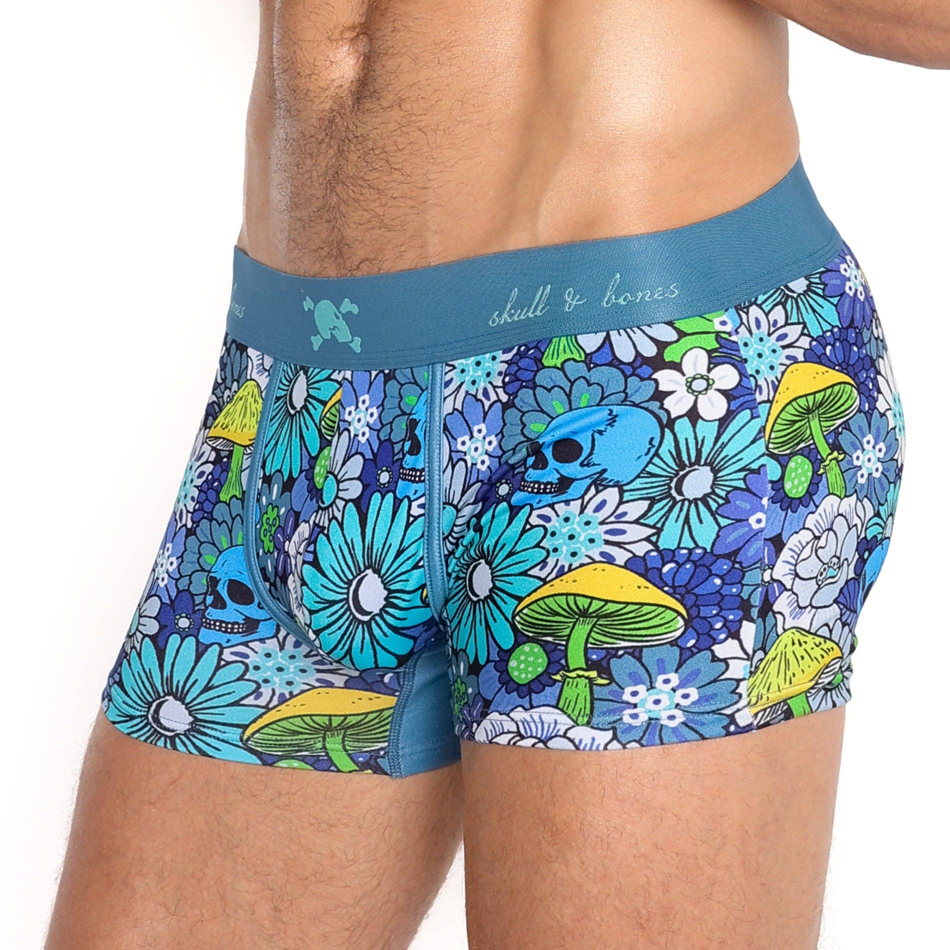 Skull & Bones – wholesale Swim shorts – Men′s – Groovy Floral Mushroom Trunk1
