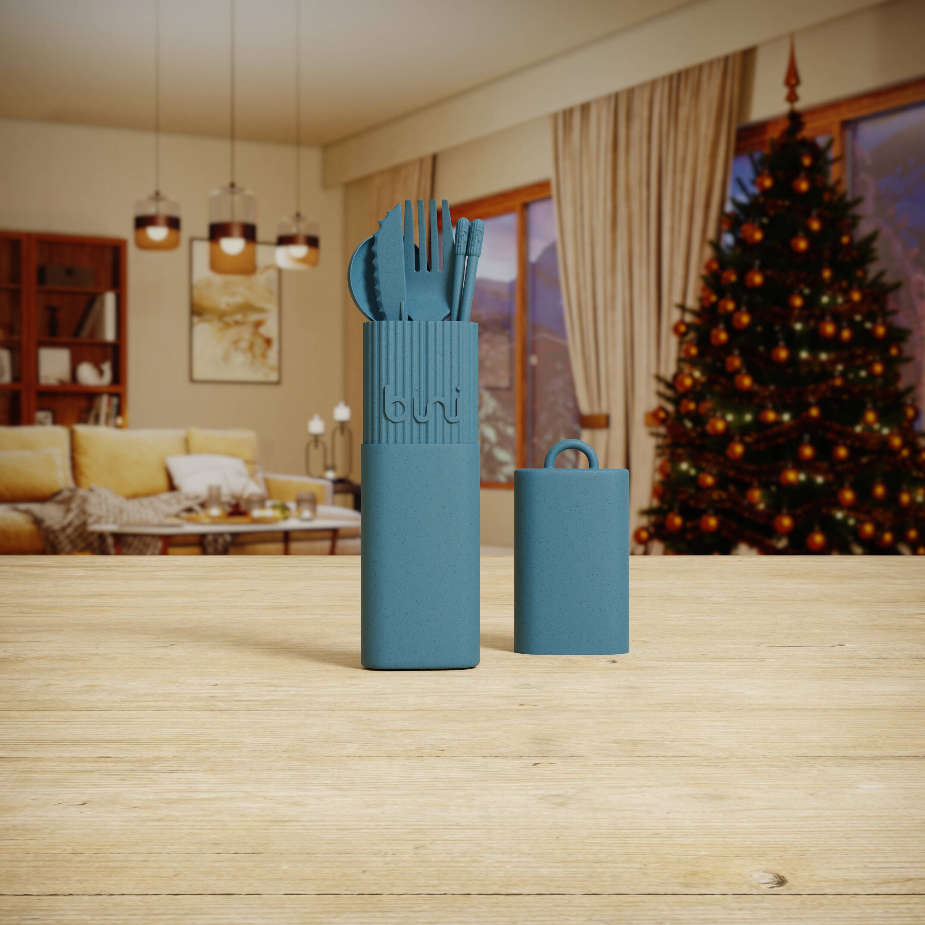 Bini - Vendita all'ingrosso Set di posate assortite - Bini Bleu - Posate nomadi riutilizzabili biobased1