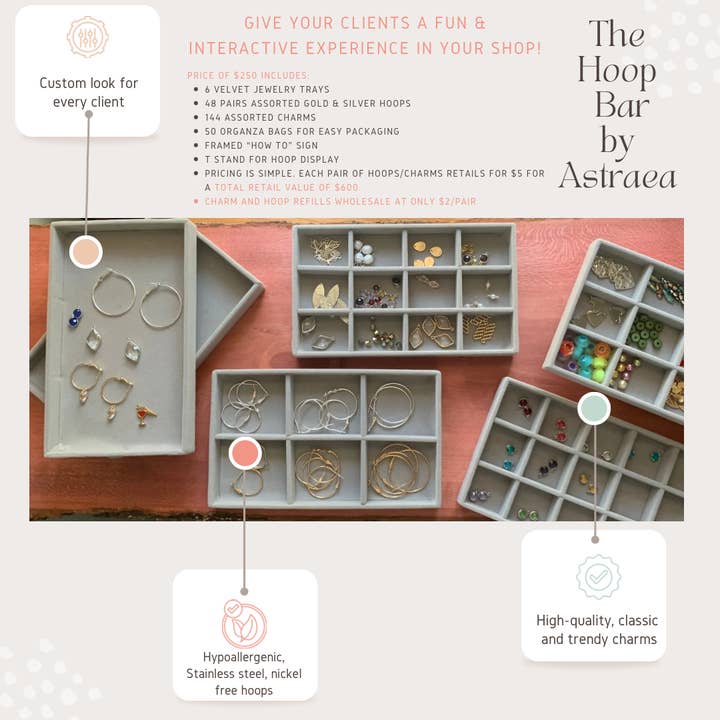 Charm Bar Hoop per la vendita all'ingrosso da parte di Astraea