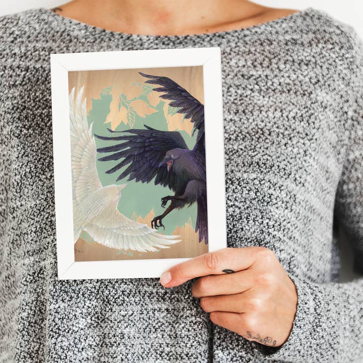 Real Wood Mini Art Print / Yin & Yang for wholesale by Brianna Reagan Creates